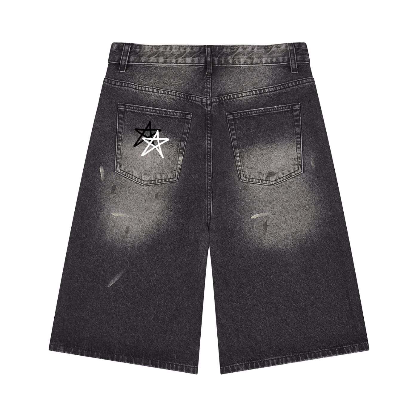 Wide leg multi star jorts