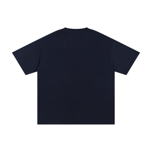 Essential navy blue half star T