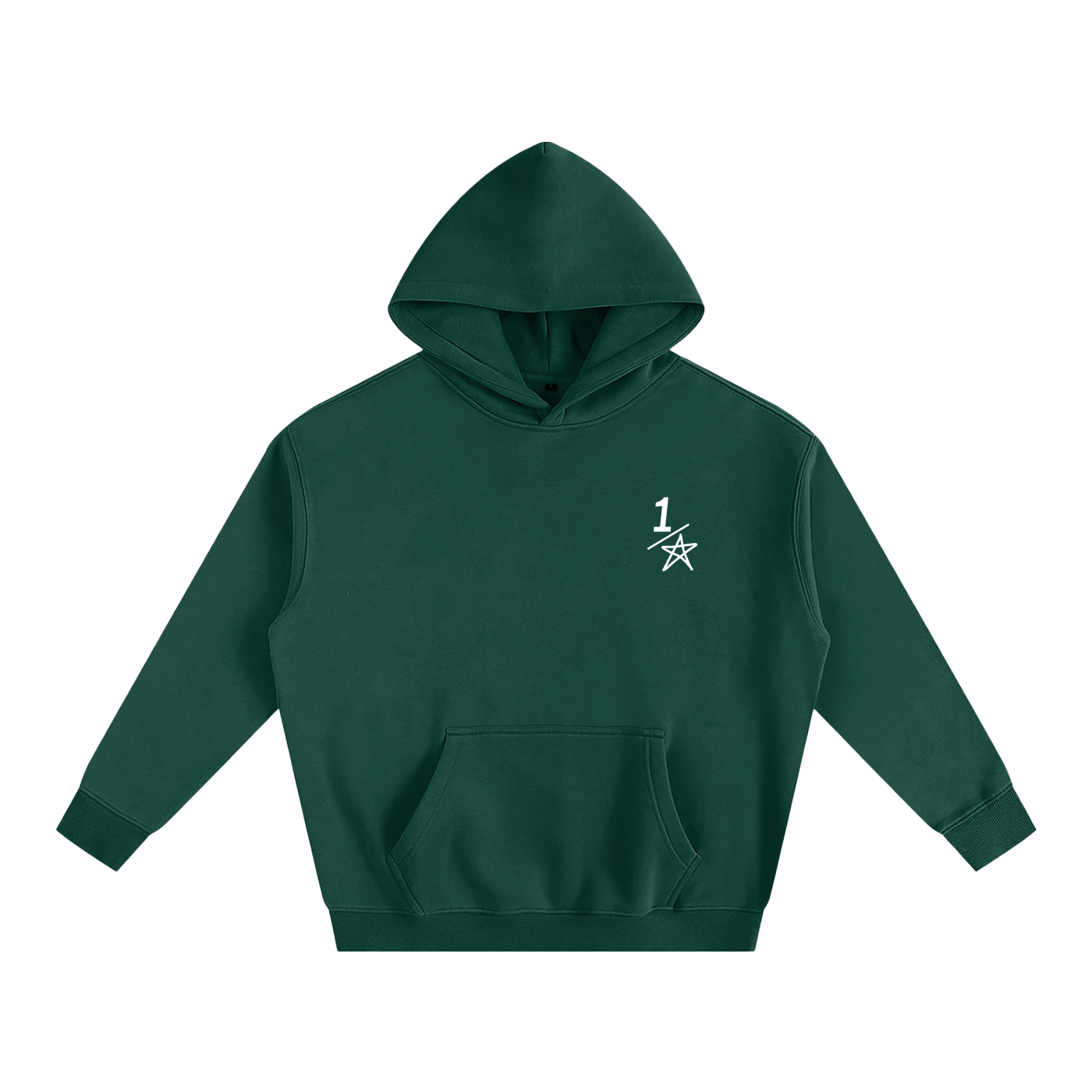 Essential green half star hoodie