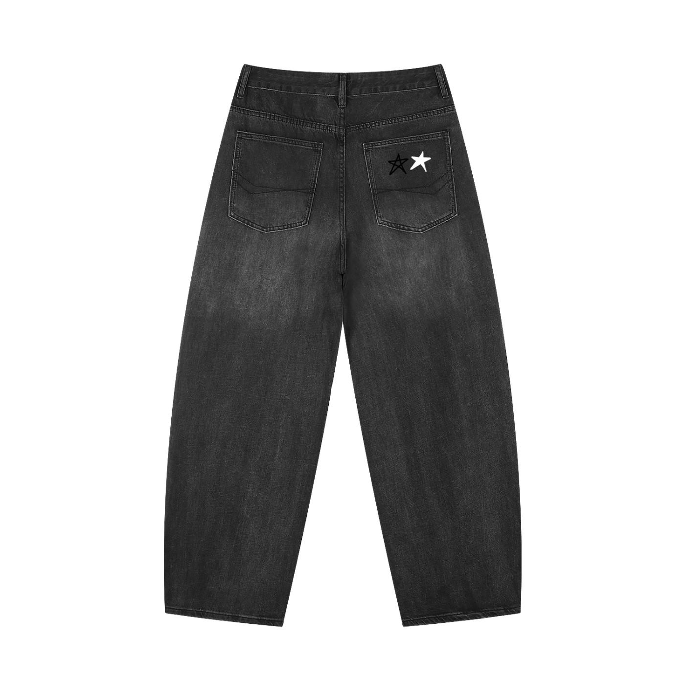 Multi star Sunfade Vintage Wash Barrel Leg Jeans