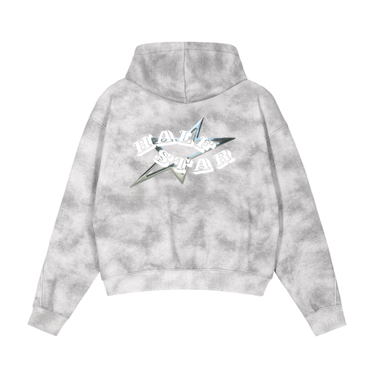 Dirty Washed metallic star Boxy Zip-up