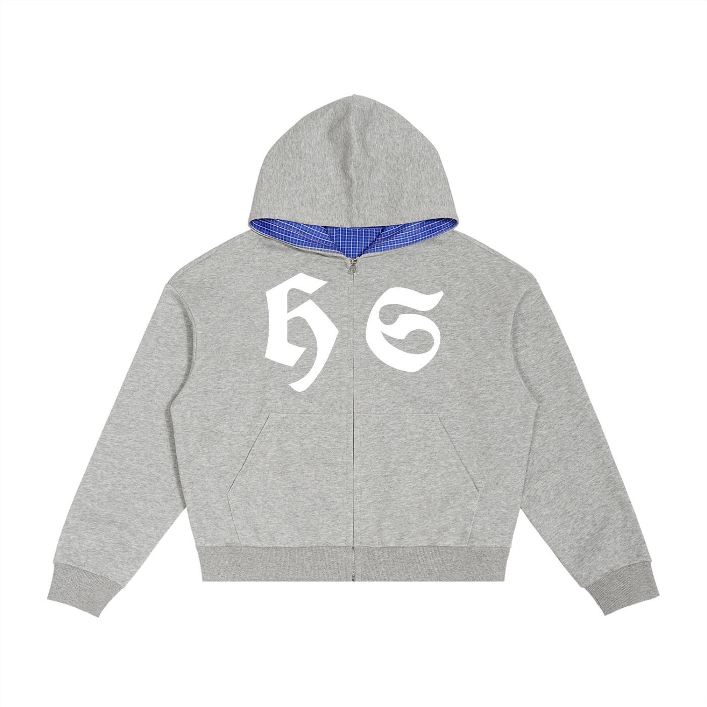 Plaid contrast HS boxy zip up