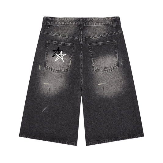 Wide leg multi star jorts