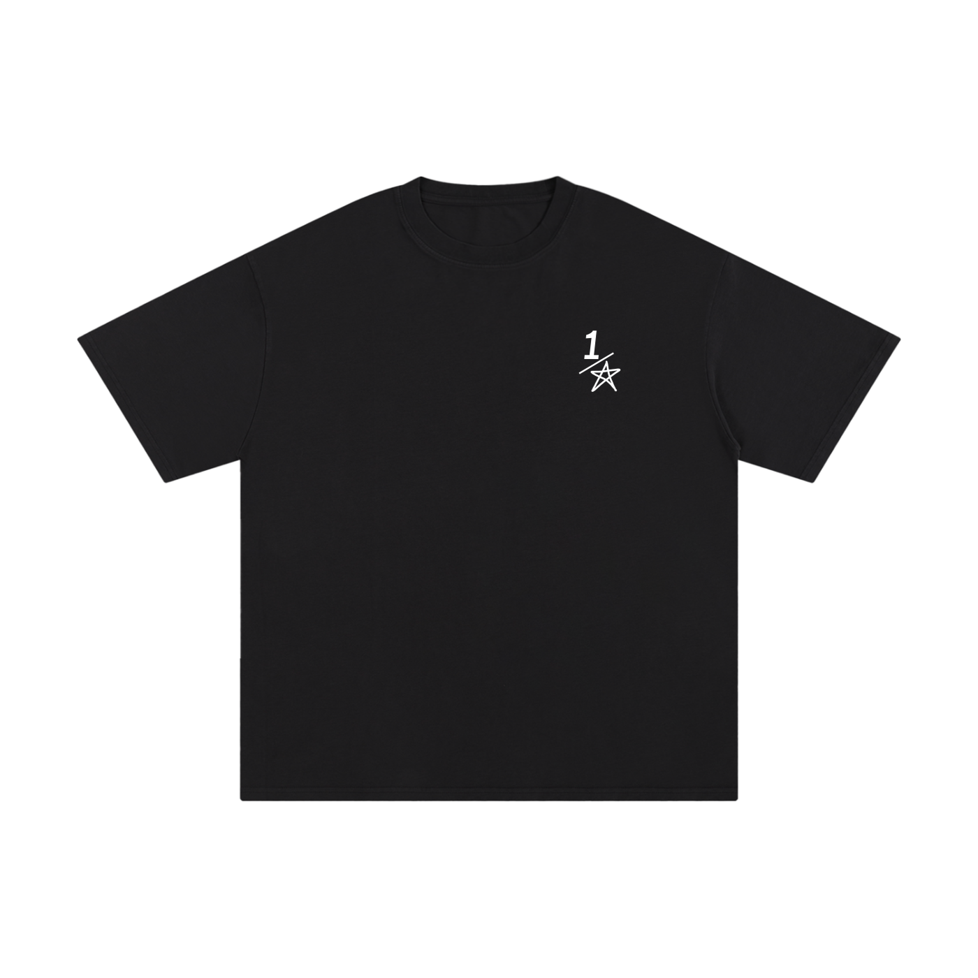 Essential half star black T