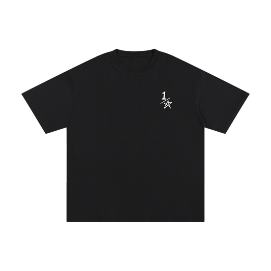 Essential half star black T