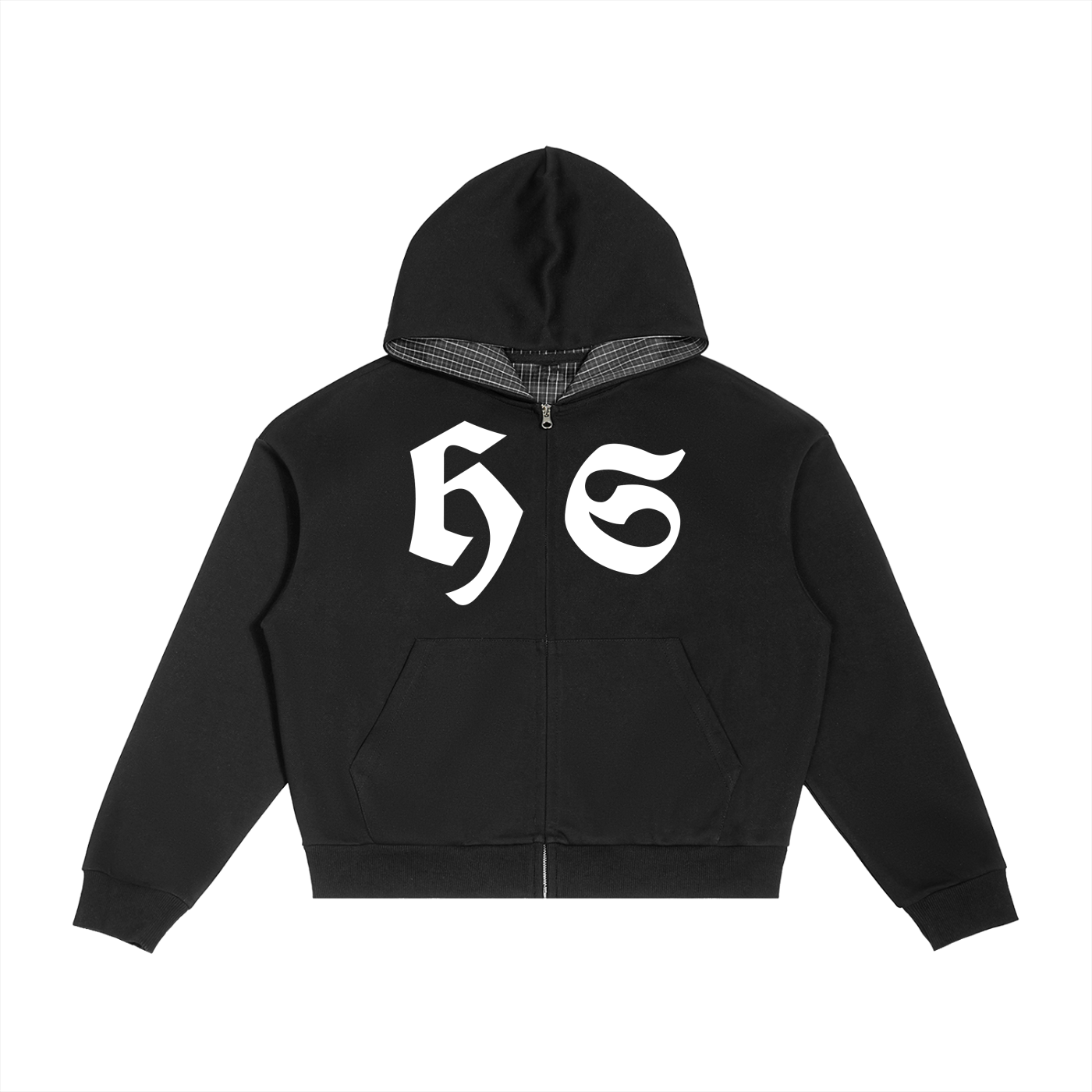 Plaid contrast HS boxy zip up