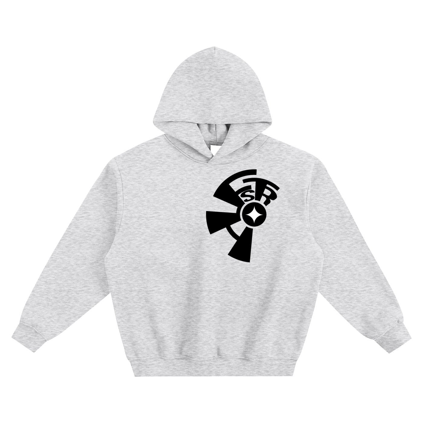 Grey disc logo hoodie