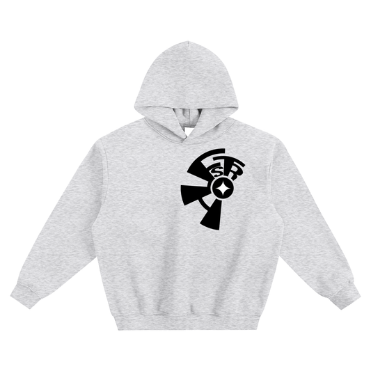 Grey disc logo hoodie