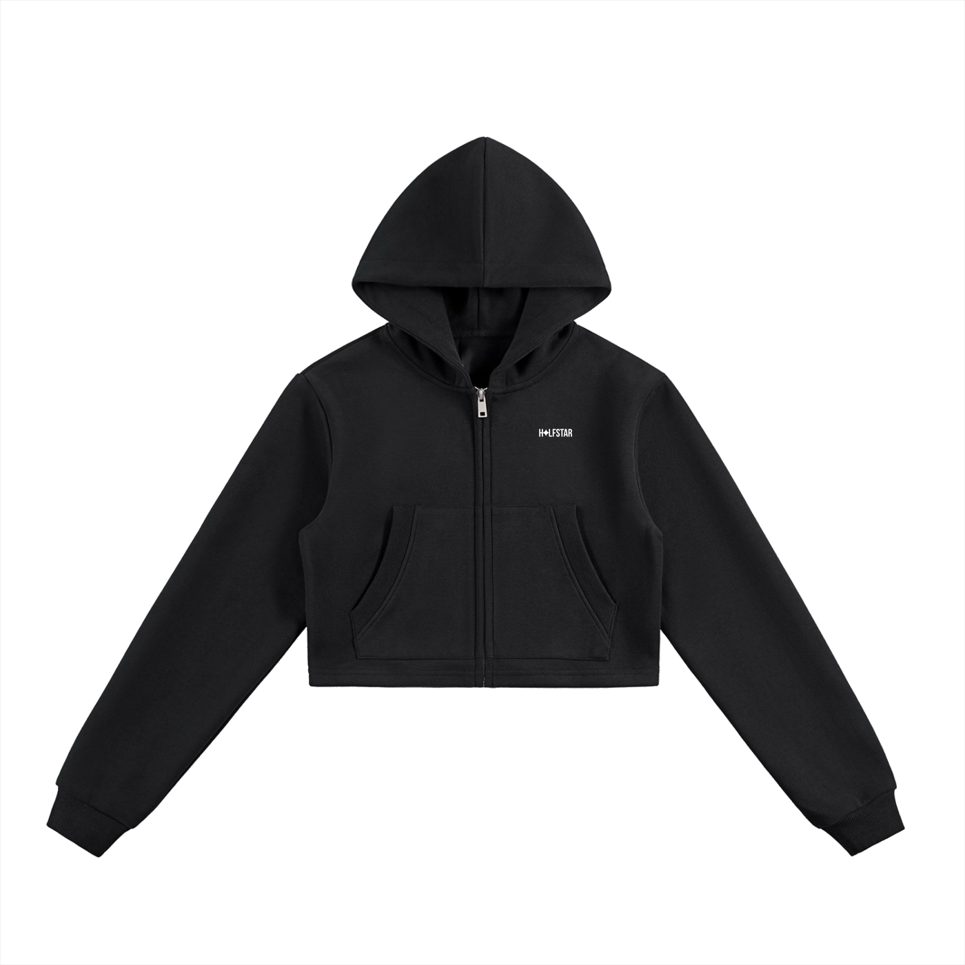 Women’s black Disc back cropped hoodie