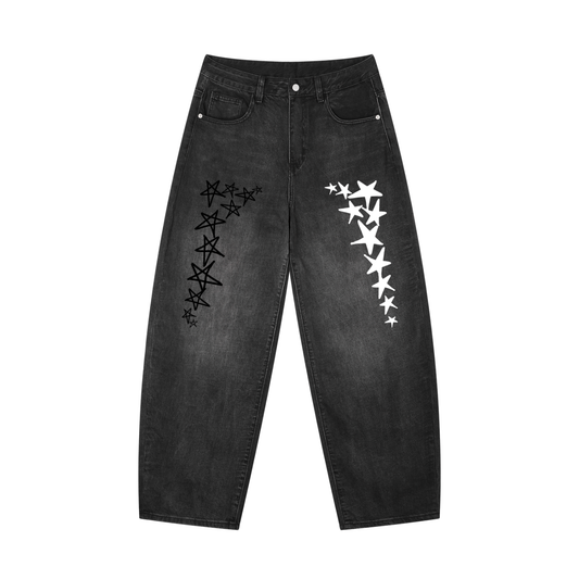 Multi star  Sunfade Vintage Wash Barrel Leg Jeans