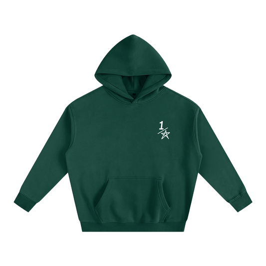 Essential green half star hoodie