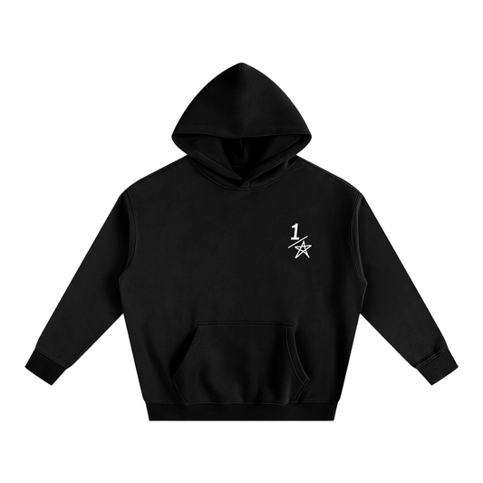 Essential black half star hoodie