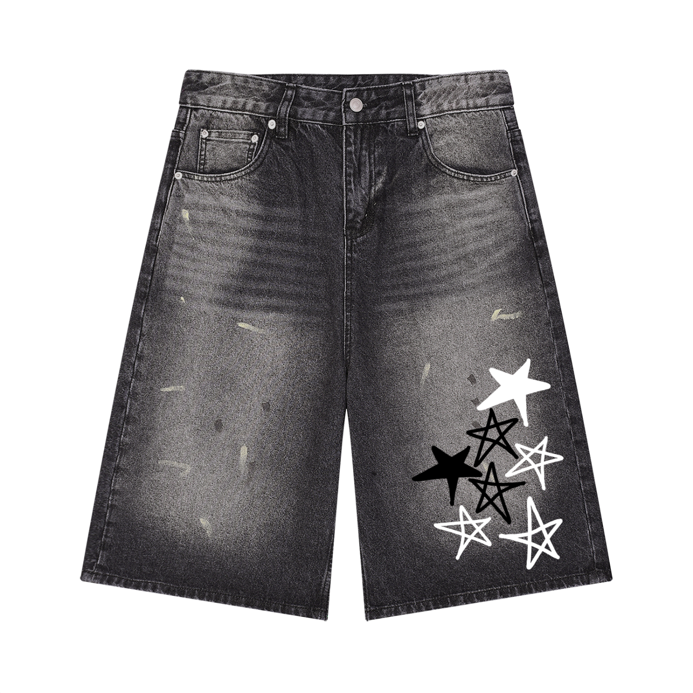 Wide leg multi star jorts