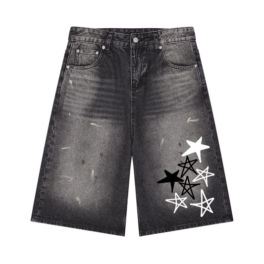 Wide leg multi star jorts