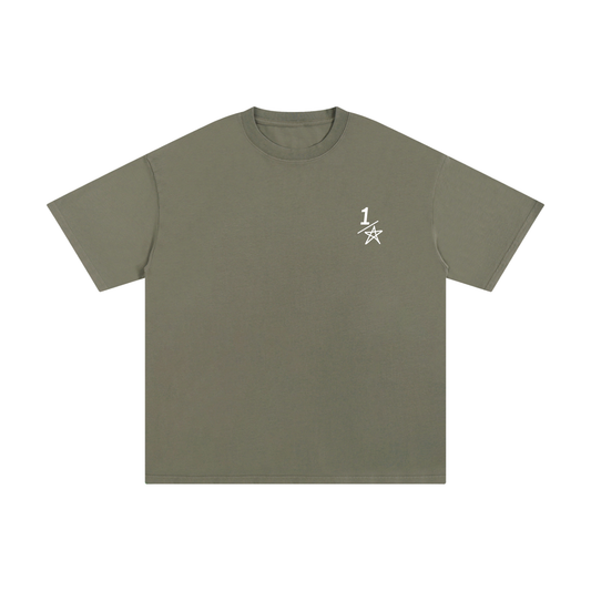 Essential Khaki green half star T