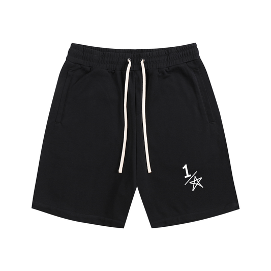 Essential black half star shorts